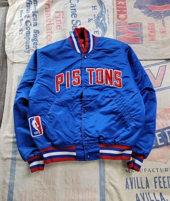 Detroit Pistons Starter Jacket Satin NBA Authenti… - image 1