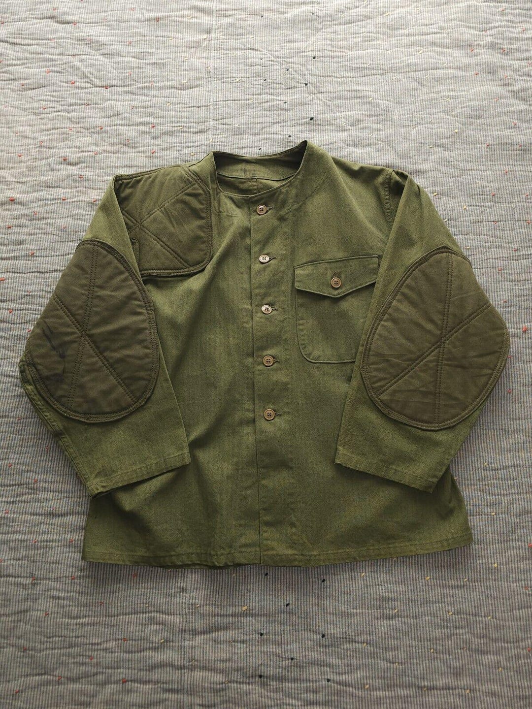 Vintage 1940s WW2 USMC HBT Shooting Jacket Green Marine Corps