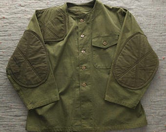 Vintage 1940s WW2 USMC HBT Shooting Jacket Green Marine Corps Large