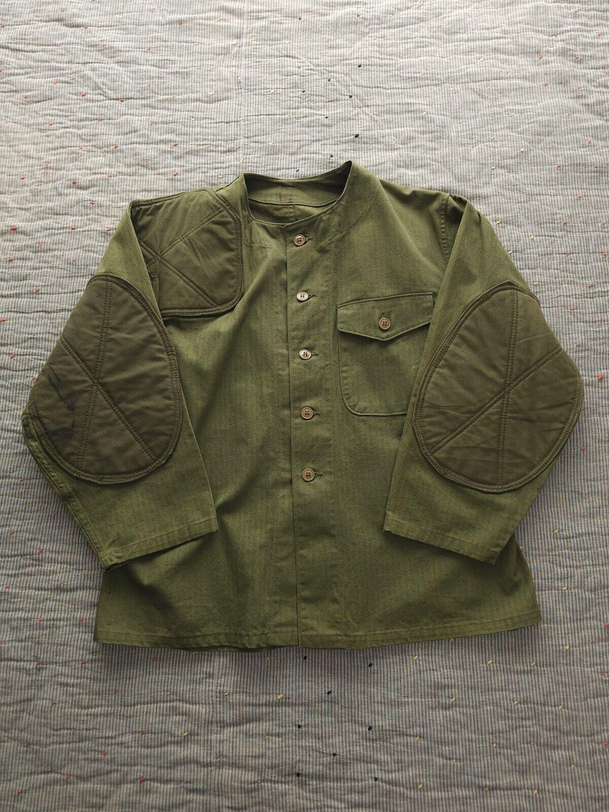 Vintage 1940s WW2 USMC HBT Shooting Jacket Green Marine Corps