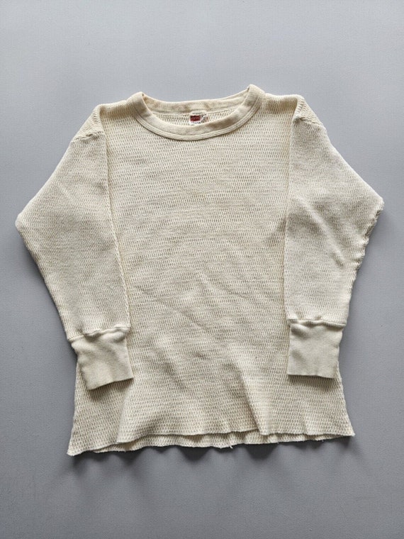 Vintage 1960s Hanes Thermalite Cotton Waffle Knit… - image 7