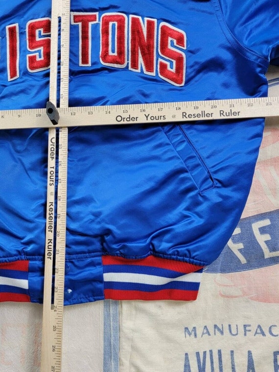 Detroit Pistons Starter Jacket Satin NBA Authenti… - image 9