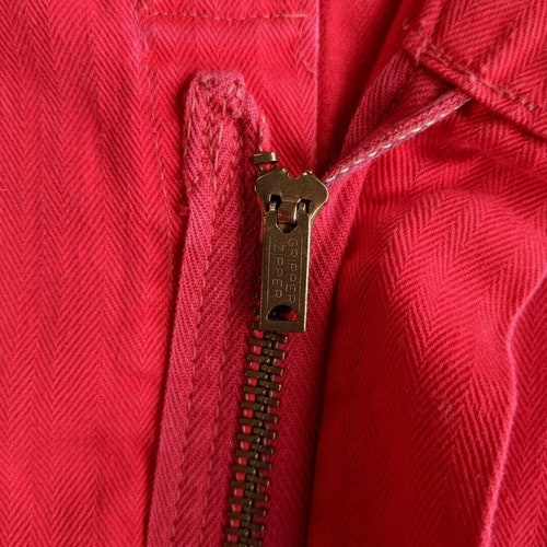 Vintage 1950s shops Penney's Sanforized Red Herringbone Coveralls sz 44R