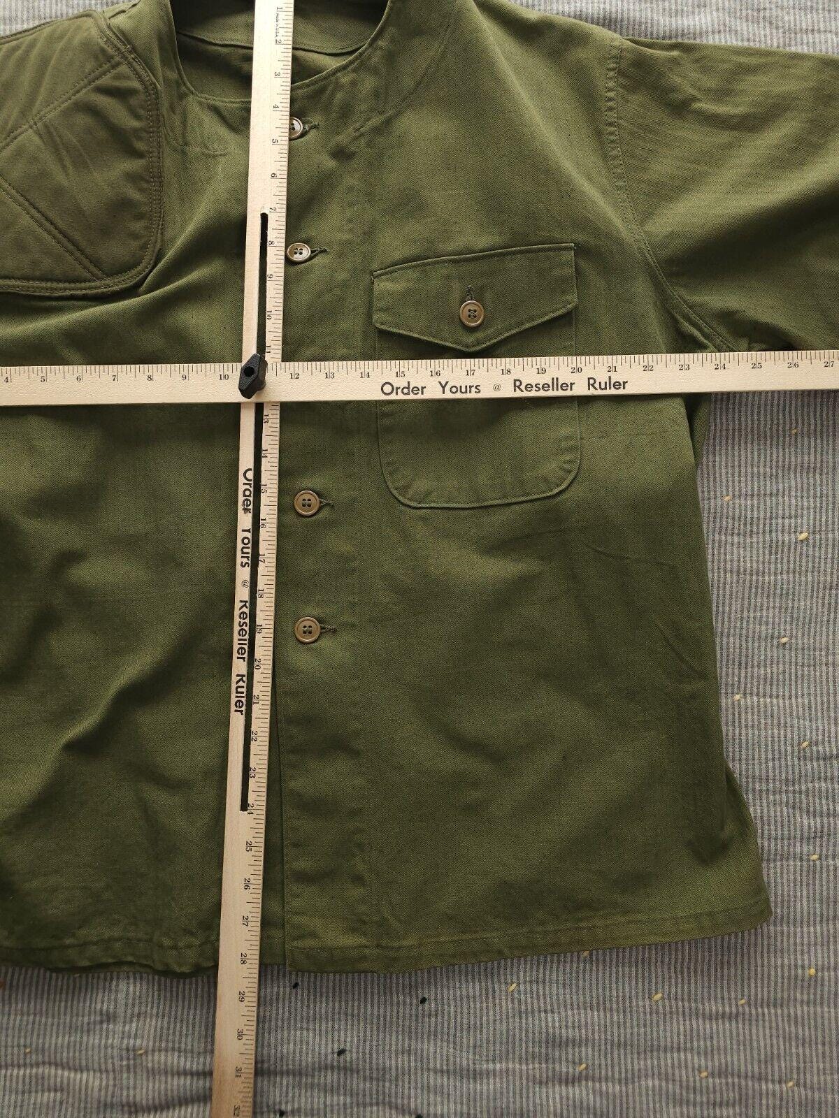 Vintage 1940s WW2 USMC HBT Shooting Jacket Green Marine Corps