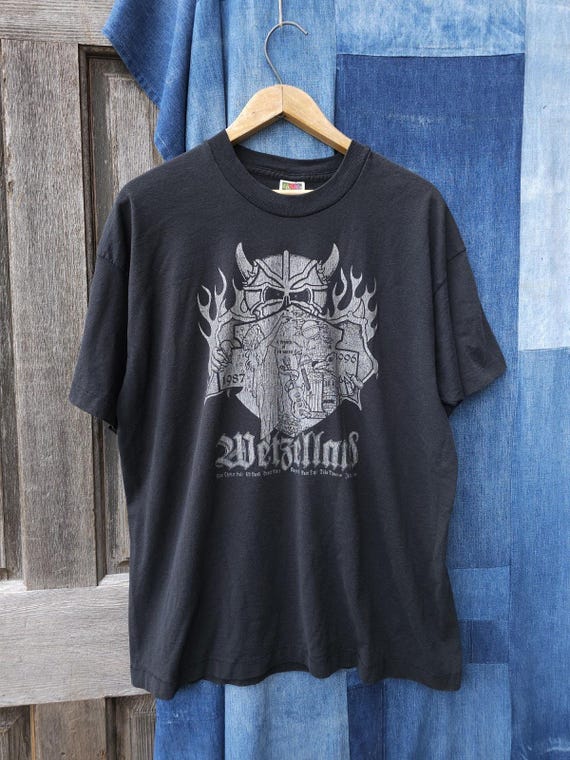 Vintage 1990s Wetzelland Heavy Metal Rock Festival Black T-shirt