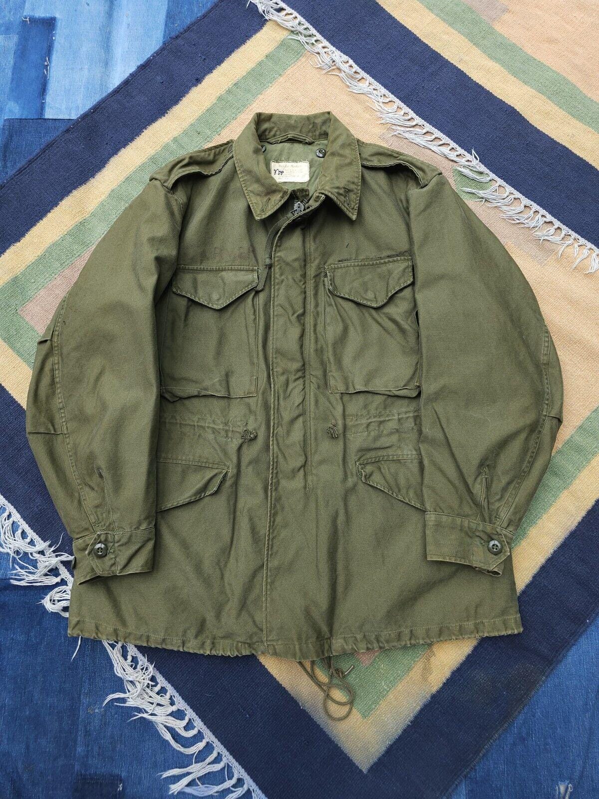 Vintage 1960s US Army M-51 Field Jacket OD Green Full-zip