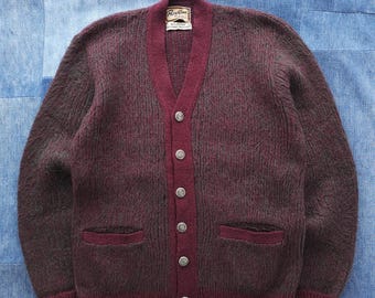 トップス 1960's Brentwood mohair cardigan Vintage 1960s Brentwood Mohrtex Burgundy Poly Mohair Fuzzy