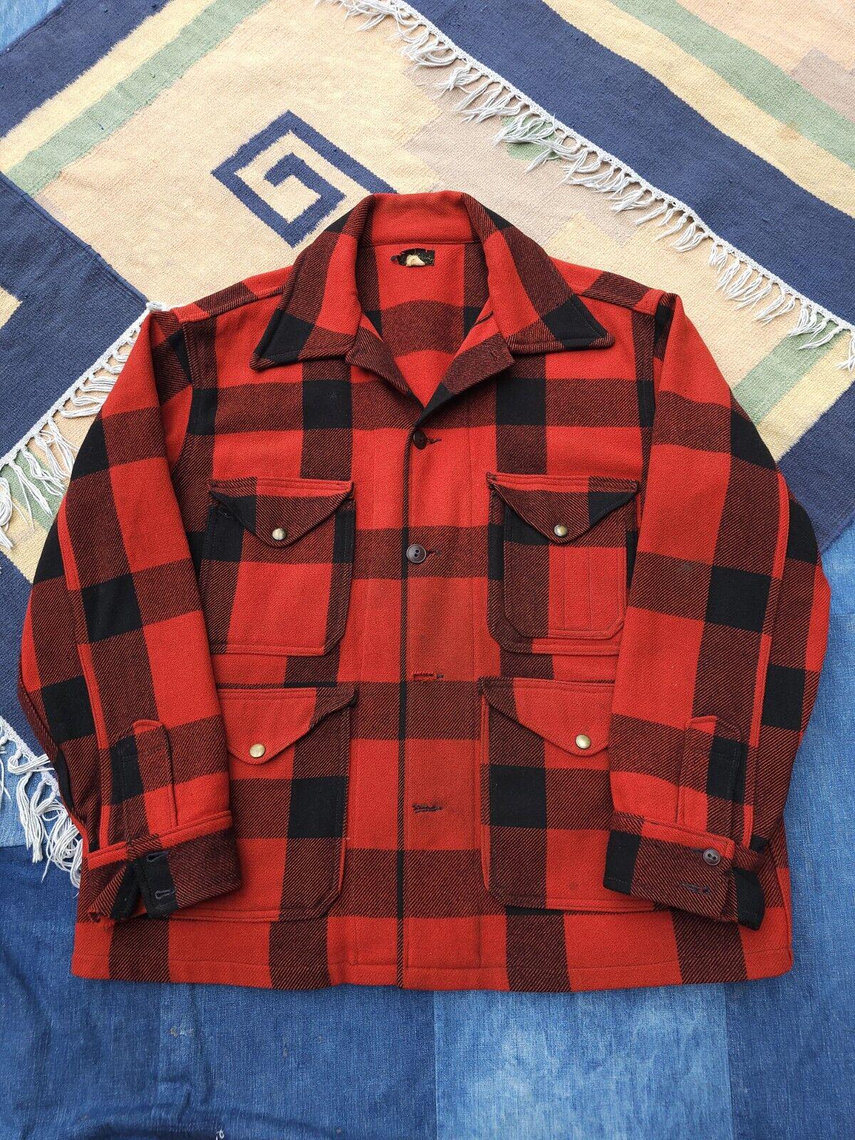 Vintage 1950s L.L. Bean Buffalo Plaid Mackinaw Cruiser Jacket  