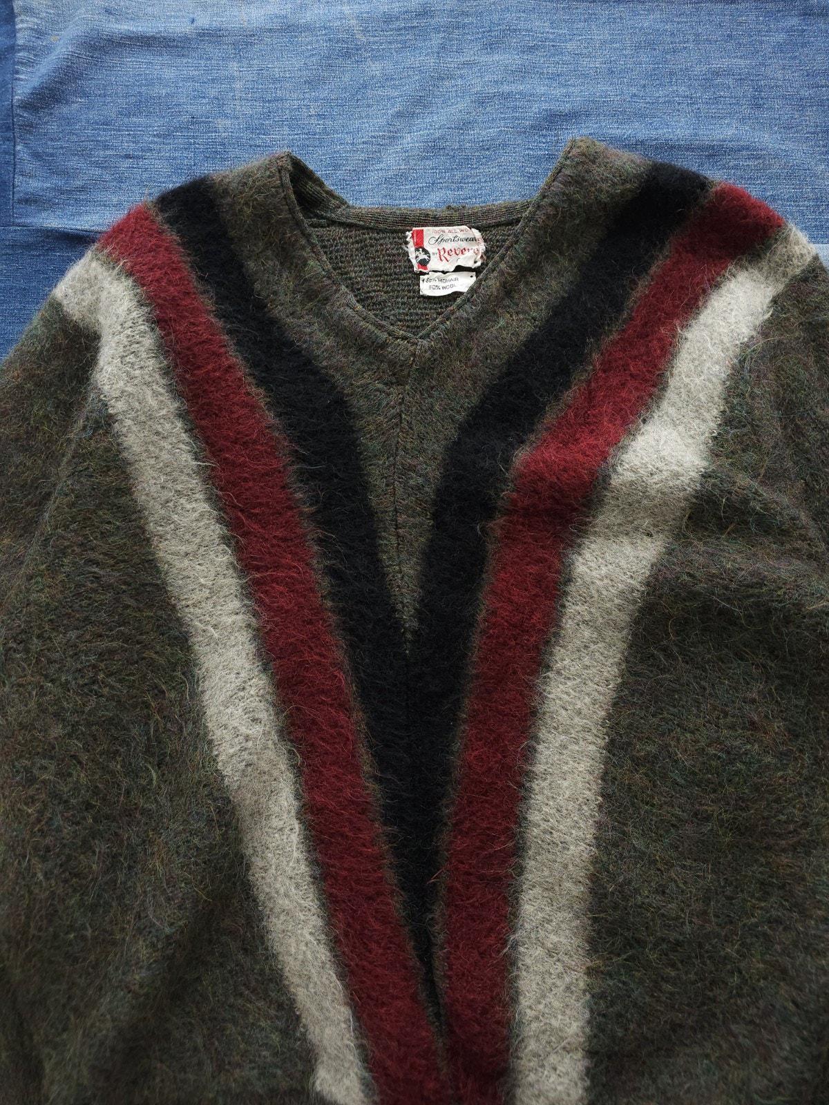 Vintage 1960s Revere Sportswear Green Pattern Mohair Fuzzy