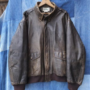 80s Flight Leather Jacket - Etsy Canada