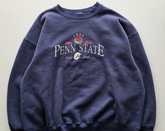 Felpa girocollo blu Penn State Nittany Lions Rose Bowl Delta XL 1995 anni '90