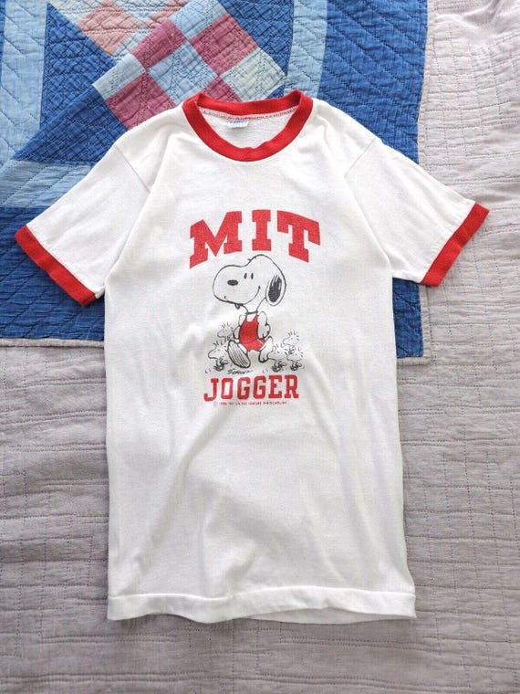 Buy Vintage 1970s Snoopy MIT Jogger Champion Blue Bar Ringer T shirt Small Online in India Etsy
