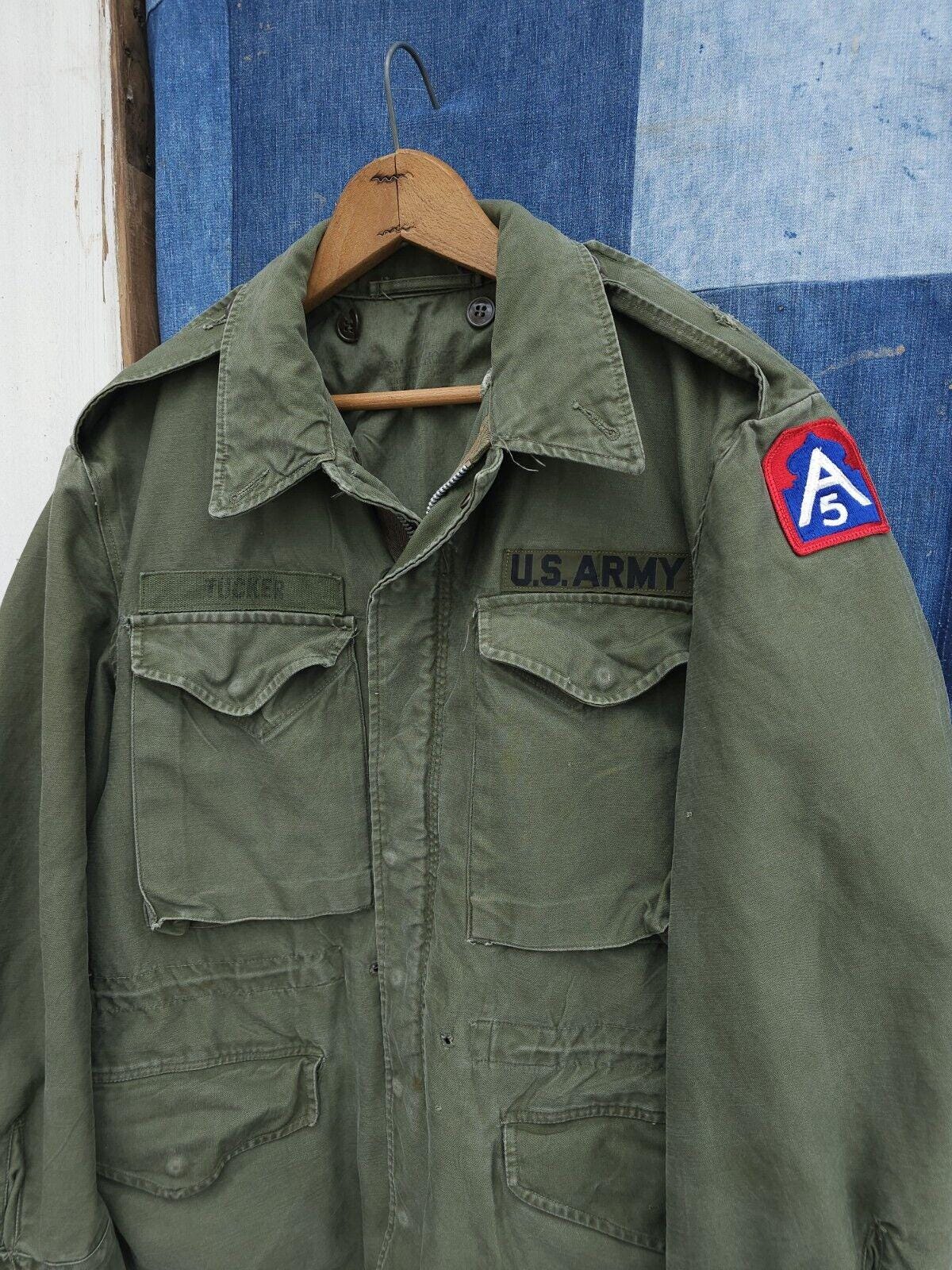 Vintage 1950s US Army M-51 Field Jacket OD Green Full-zip