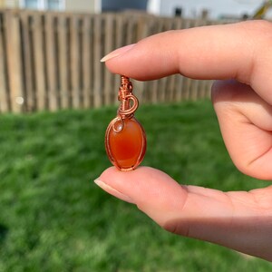 Carnelian crystal pendant