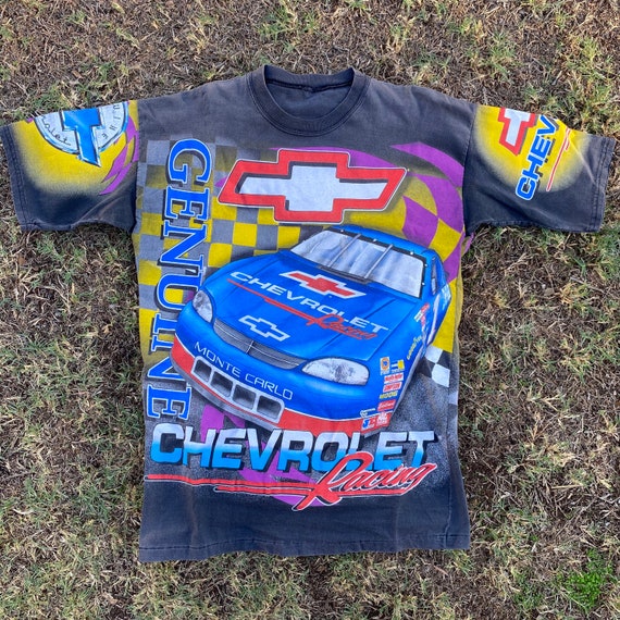 Vintage Nascar T Shirt Chevrolet Racing All Over P
