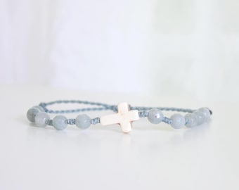 Decade Rosary: Adjustable Waterproof Waxed Thread Bracelet