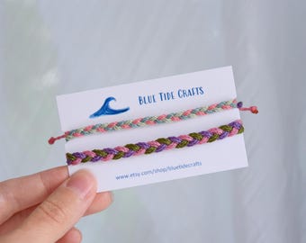 Custom 3 Color Braided Bracelet: Adjustable Waterproof Bracelet by Blue Tide Crafts