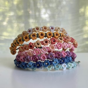 Adjustable Flower Chain Friendship Bracelet ~ Handmade Waterproof Bracelets by Blue Tide Crafts