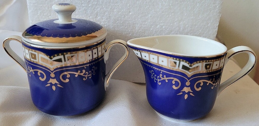RMS Titanic 1st Class Cobalt Blue Sugar Bowl & Creamer Etsy