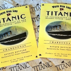 2 Titanic Replica Chardonnay Wine Labels