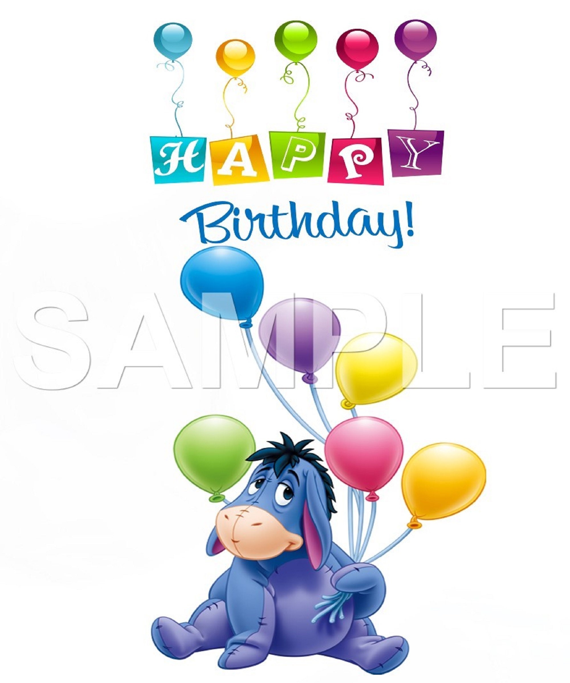 Disney Eeyore Birthday sublimation download png transfer Etsy