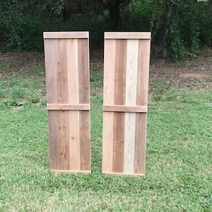 Cedar Farmhouse Shutters: Rustic Board & Batten Window Shutters