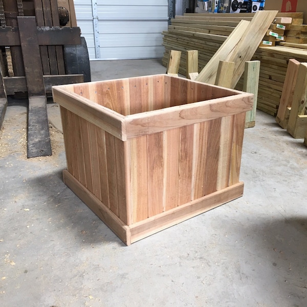 Square Cedar Planter Box, Raised Cedar Planter, Elevated Planter Box, Patio Planter, Garden Herb Box, Indoor Outdoor Garden Box, Tree Box