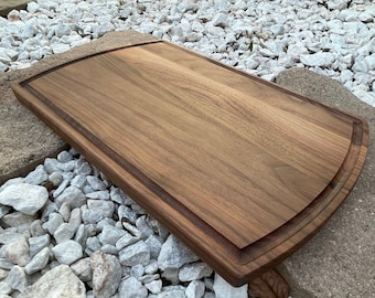 Handmade Walnut Cutting Board: Butcher Block with Juice Groove