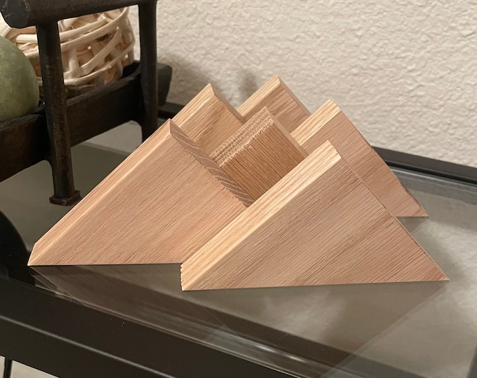 Set of 3 DIY oak triangle blocks, DIY wood triangle tree, Mountain decor blocks, Wood pyramid blocks, Triangle craft block shapes