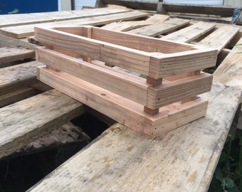 Handmade Cedar Planter Box: Rustic Wood Table Centerpiece
