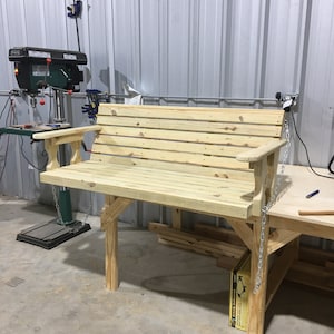 Handmade 5ft Porch Swing: Pressure Treated Pine Outdoor Bench