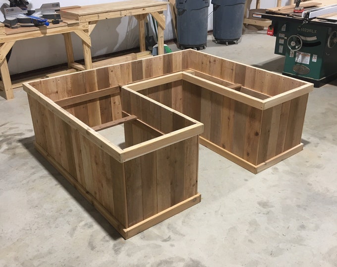 Cedar Planter box, cedar planter, planter box, u shape planter, horseshoe planter, garden box, outdoor garden box, flower box