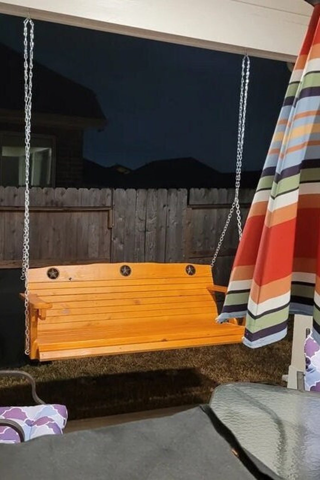 Porch Swing, Texas Star Patio Bench Swing, Chair Swing Outdoor ...