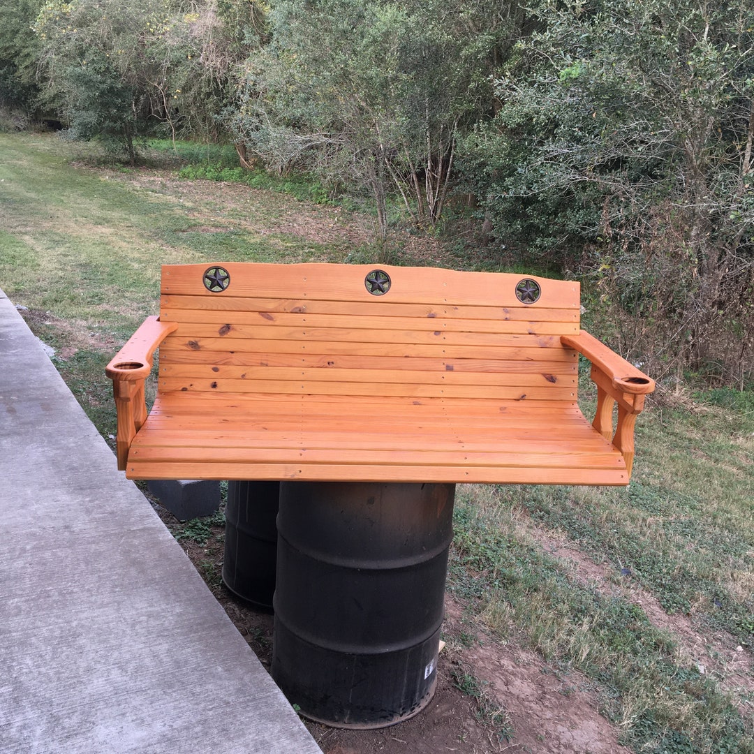 Porch Swing Texas Star Patio Bench Swing Backyard Swinging - Etsy