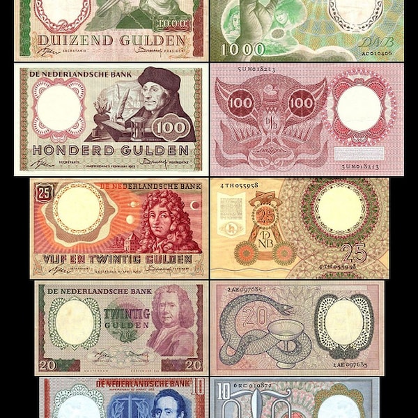 10 - 1000 Dutch guilders - issue 1953-1956 - 5 old banknotes - 04 - reproduction