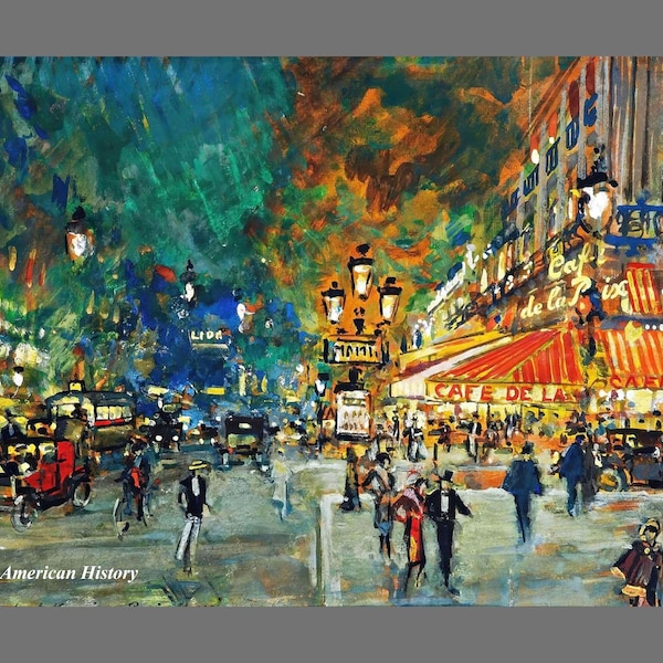 1429 - Place de ' Opera Cafe de la Paix, Paris by Konstantin Korovin - Giclee Fine Art Print