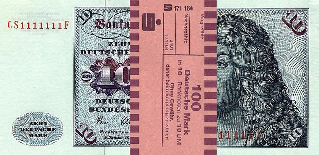 10 X 10 DM, German Mark, Banknotes 1980, With Banderole Reproduction - Etsy