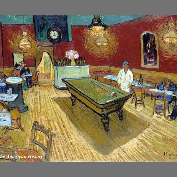 1698 - Le cafe de nuit - The Night Cafe - by Vincent van Gogh - Giclee Fine Art Print