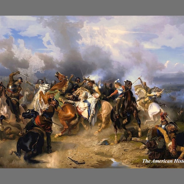 1799 - Death of King Gustav II Adolf of Sweden at the Battle of Lützen by Carl Wahlboml - Giclee Fine Art Print