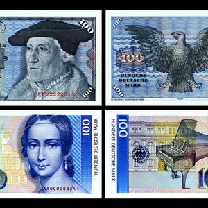 10 X 1000 DM Geldscheine – Reproduktion 1980, Mit Banderole, Originales Format