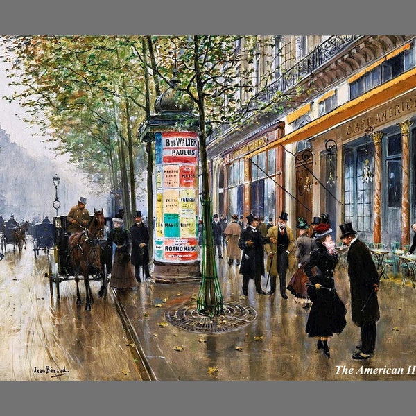 2075 - Grands Boulevards, Paris Cafe Americain par Jean Beraud - Giclee Fine Art Print