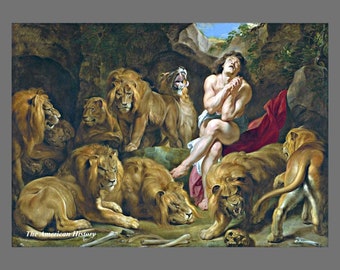 1612 - Daniel dans l’antre des Lions par Sir Peter Paul Rubens - Giclee Fine Art Print