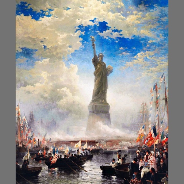 2083 - Nations Rendering Homage to Liberty by Edward Moran - Giclee Fine Art Print