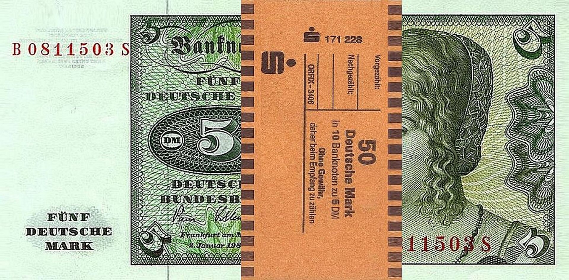 mit Banderole Reproduktion *** *** 10 x 50 DM Geldscheine 1991 Deutsche Mark