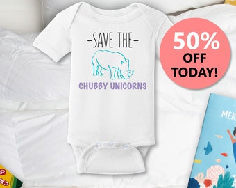 Save the Chubby Unicorns Bodysuit | Cute gift for Baby | Funny Baby Gift | Baby Bodysuit | Animal Baby Gift | Chubby Baby Gift