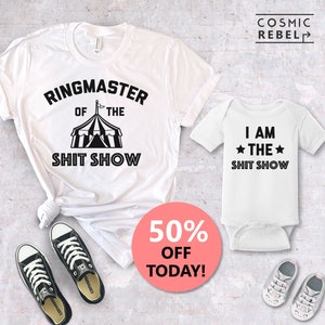 Ringmaster Of The Shit Show Tees Matching Mother's Day Gift Baby Bodysuit Funny Mother's Day Gift Mother's Day Kids image 1