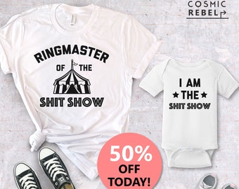 Ringmaster Of The Shit Show Tees | Matching Mother's Day Gift | Baby Bodysuit | Funny Mother's Day Gift | Mother's Day Kids