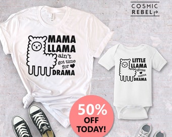 Mama Llama Little Llama Matching Tee | Mama Llama Drama | Baby Bodysuit | Mother's Day Gift | Mother's Day Kids | Mommy and Me Shirts