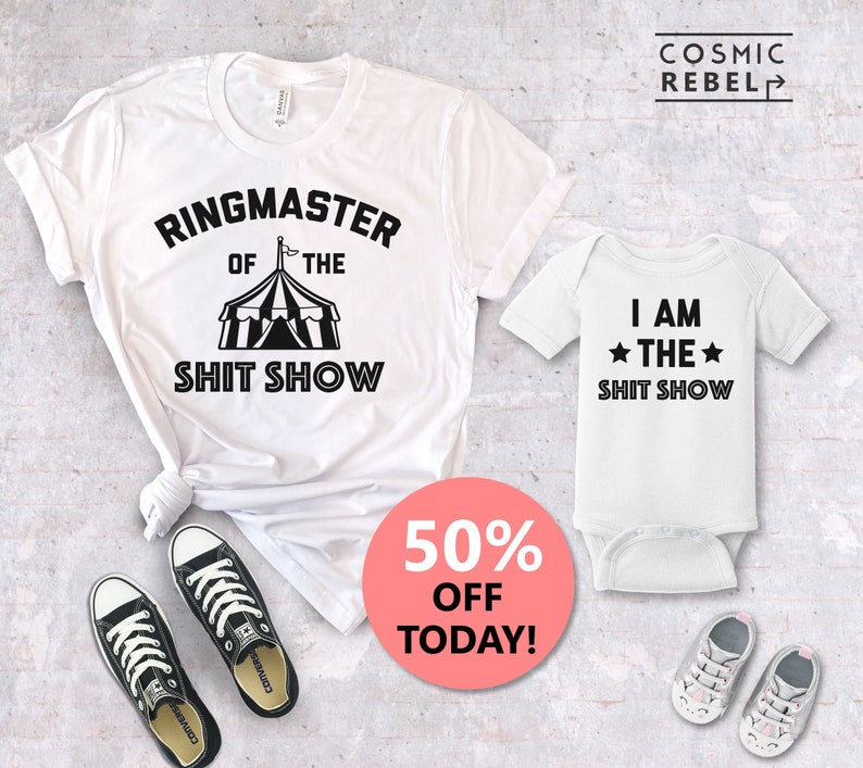 Ringmaster Of The Shit Show Tees Matching Mother's Day Gift Baby Bodysuit Funny Mother's Day Gift Mother's Day Kids image 1