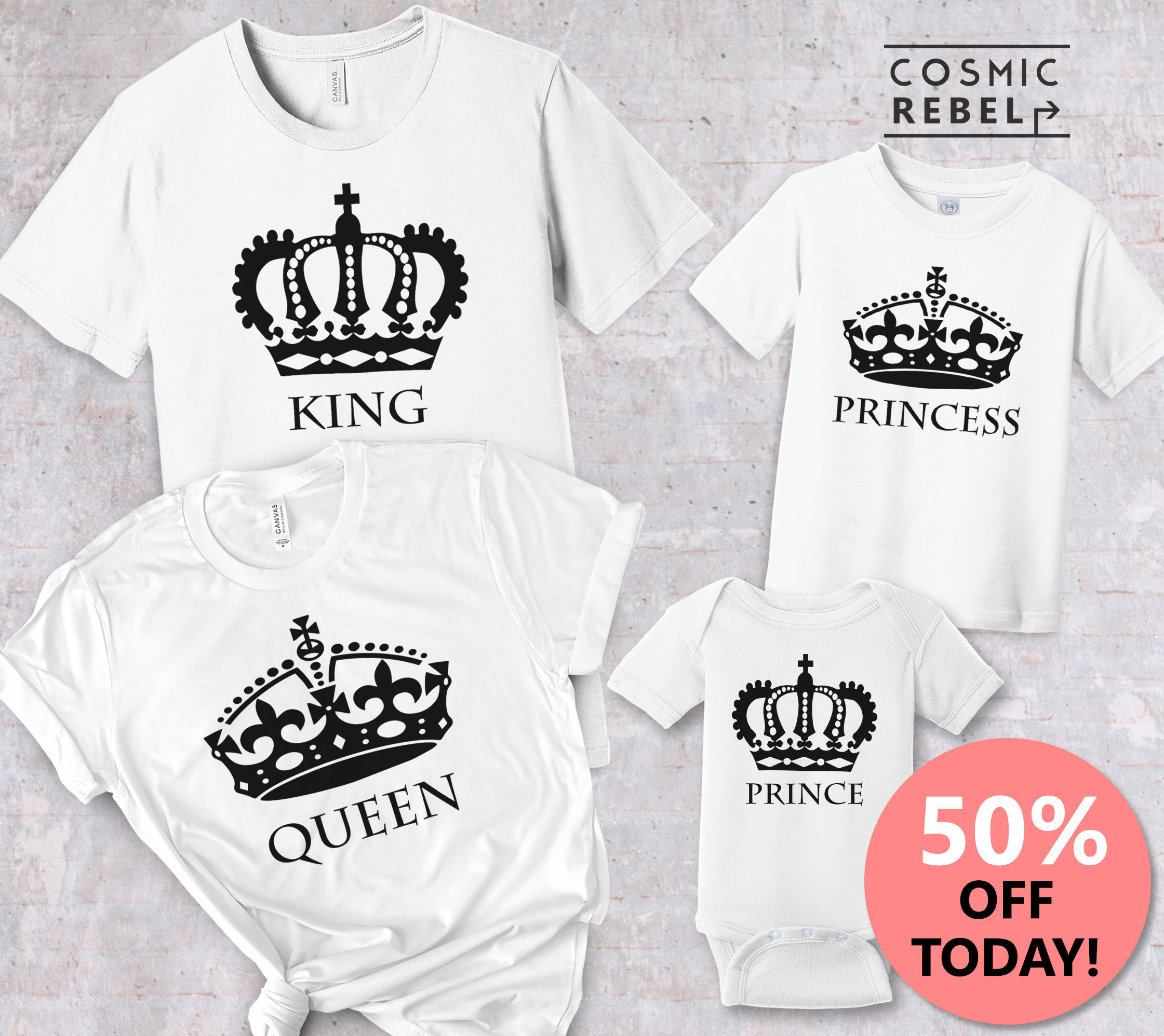 King and Queen Family T Shirts Royal Family Cute Family Tee Etsy